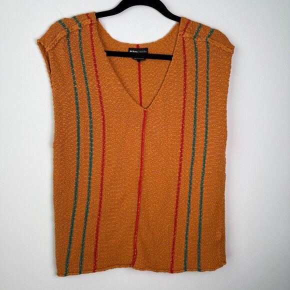 Prana Orange Muscle Tee with Red and Blue Stripes - Picture 5 of 11
